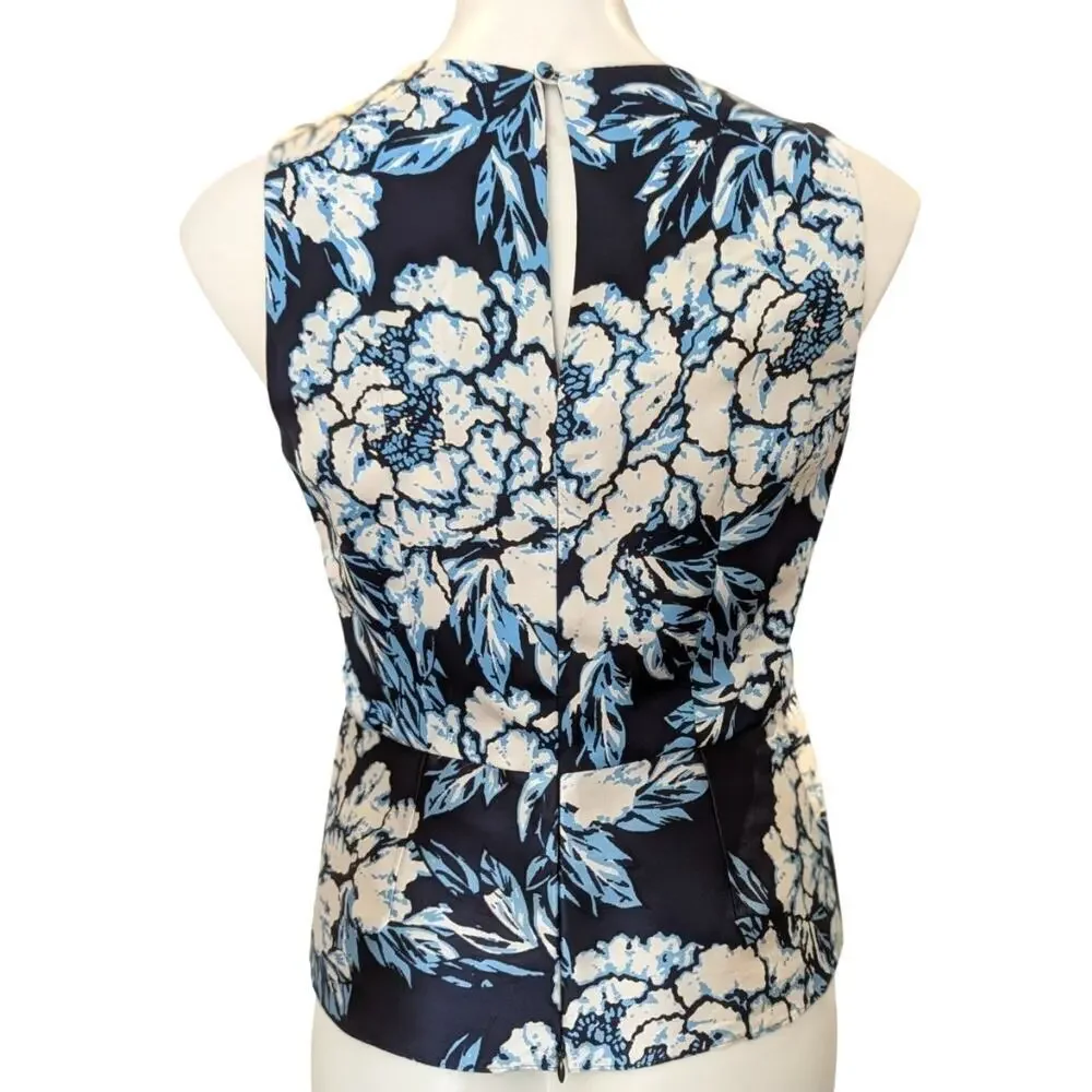 Balenciaga Paris 100% Silk Floral Sleeveless Blouse Size 40 (US 6) Designer - Picture 4 of 9